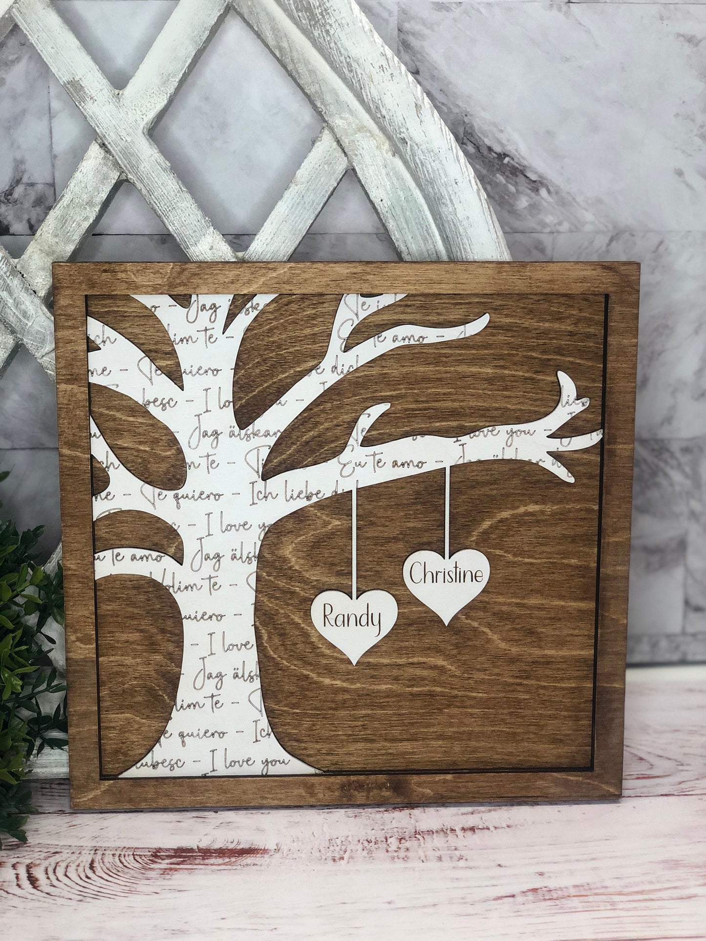 Love Tree | Tree Shelf Sitter Sign | Wedding Gift | Love Language