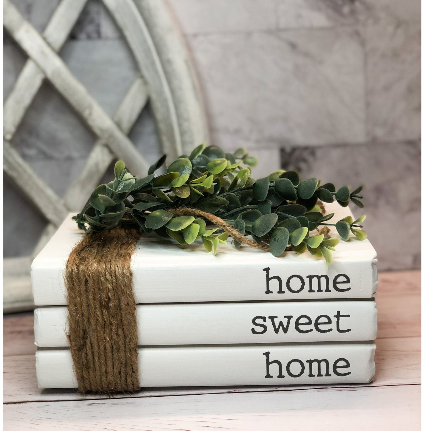 Decorative Books, Farmhouse Book Stacks, Table décor, home sweet home