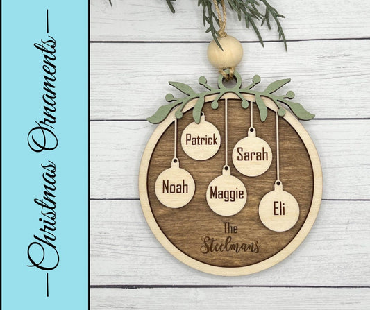 Personalized Family Christmas Ornament with Family Member Names