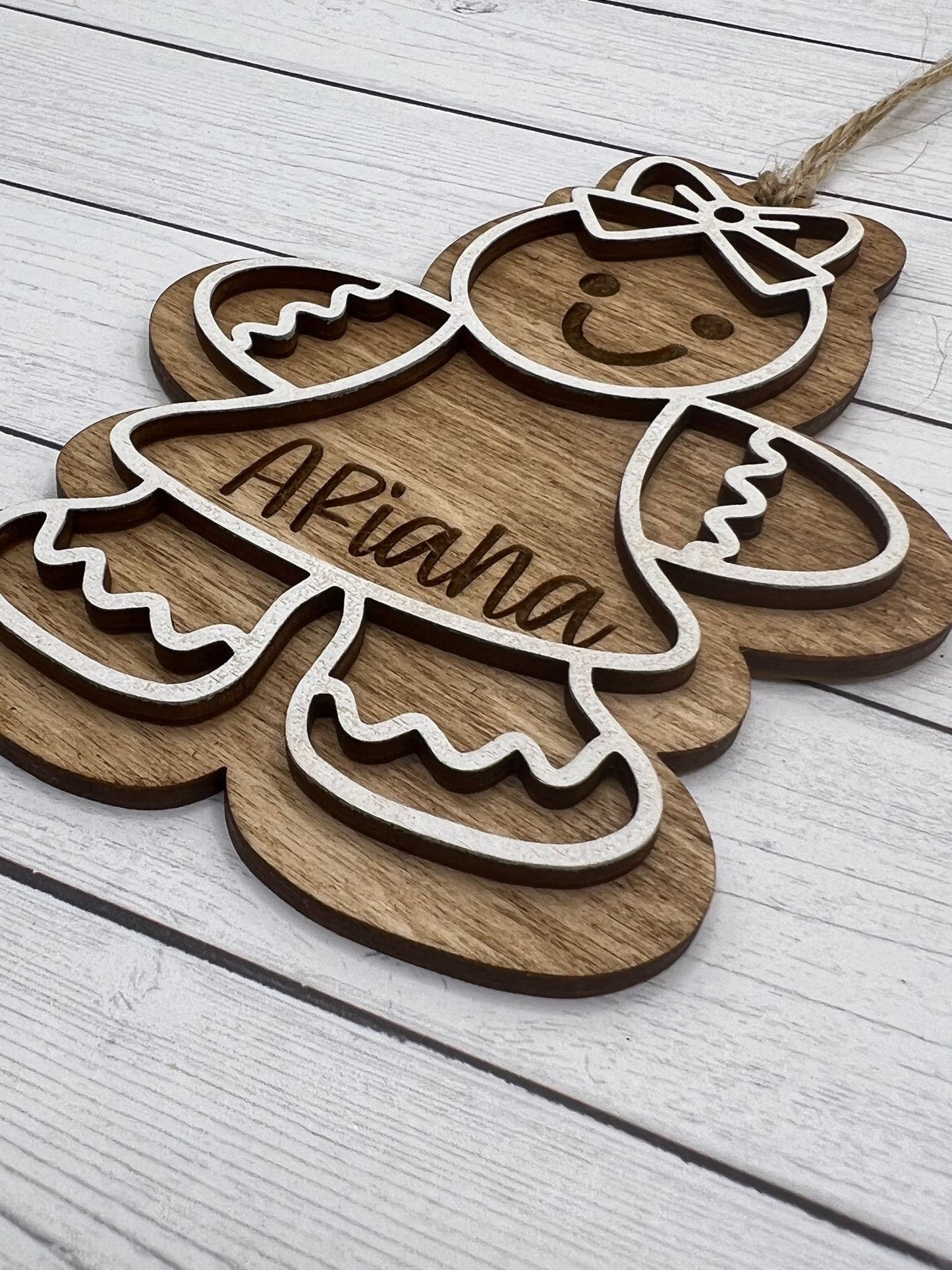 Personalized Gingerbread Girl Christmas Ornament