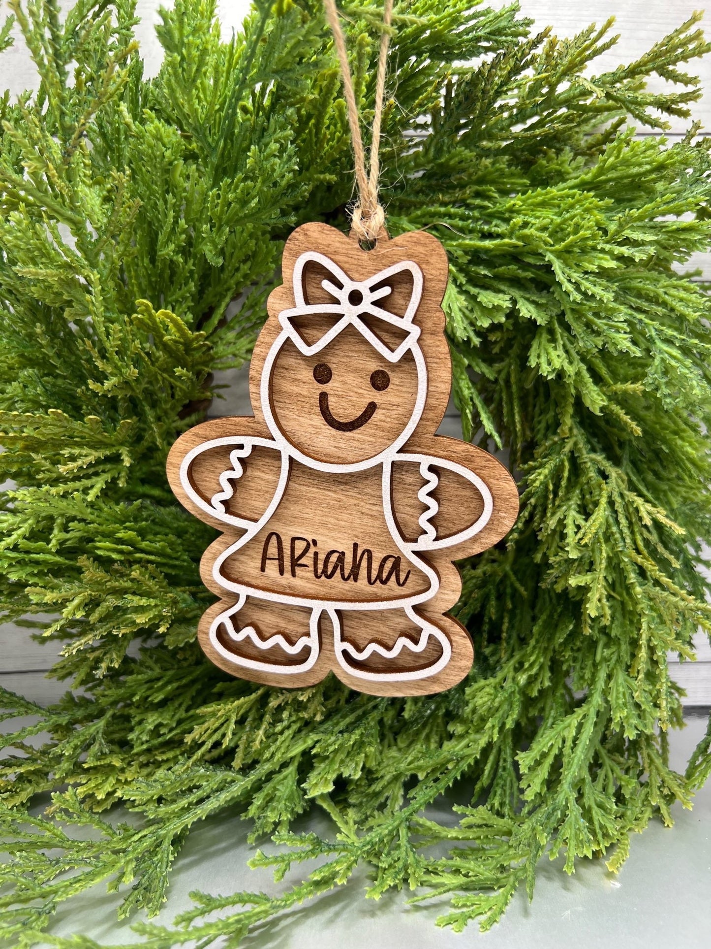 Personalized Gingerbread Girl Christmas Ornament