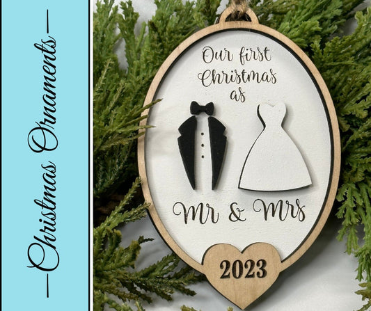 Our First Christmas as Mr & Mrs Christmas Ornament